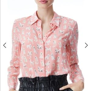 Alice + Olivia Willa pink poodle top